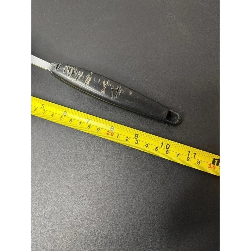 Vintage Foley USA Chrome‎ Plated Slotted Black Handled Spatula